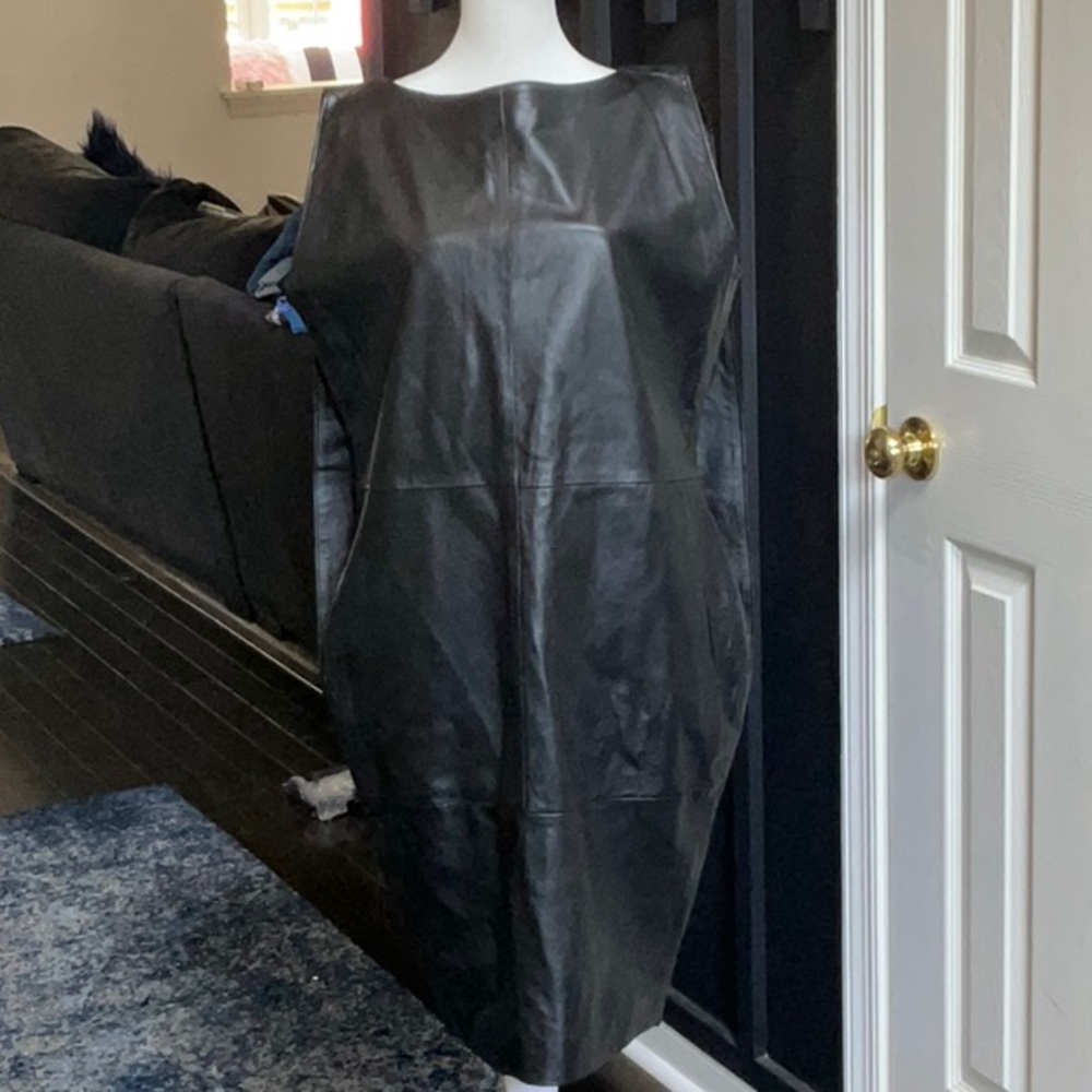 Elegant Black Leather Dress